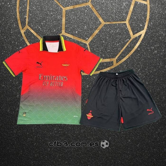 Camiseta AC Milan Portero Cuarto Nino 24-25
