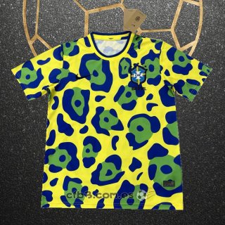 Camiseta Pre Partido del Brasil 2024 Amarillo Verde