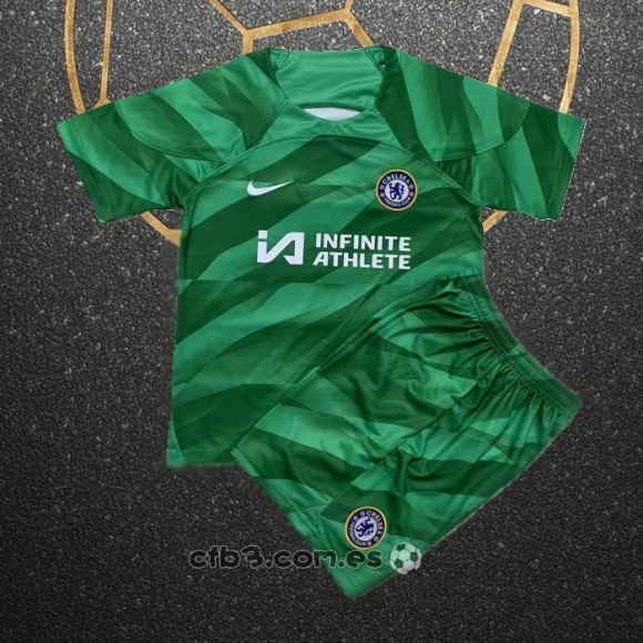 Camiseta Chelsea Portero Nino 23-24 Verde