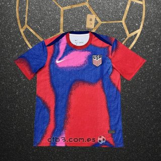 Camiseta Pre Partido del Estados Unidos 2024 Azul y Rojo