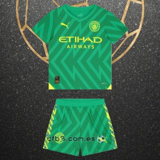 Camiseta Manchester City Portero Nino 23-24 Verde