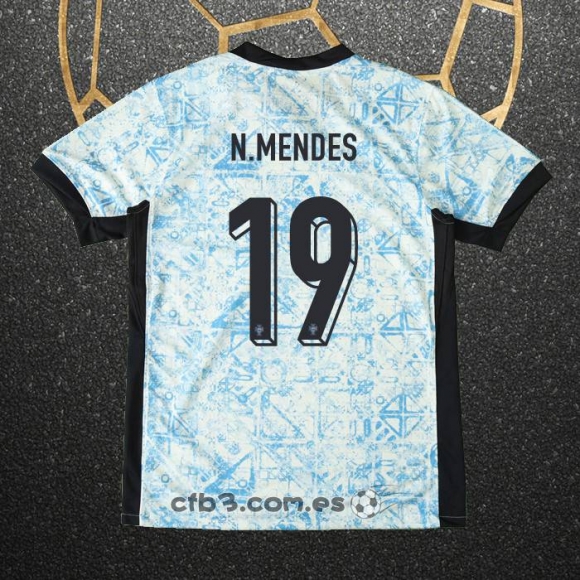Camiseta Portugal Jugador N.Mendes Segunda 2024